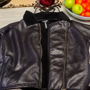 Ralph Lauren faux fur and faux leather bomber super soft vintage